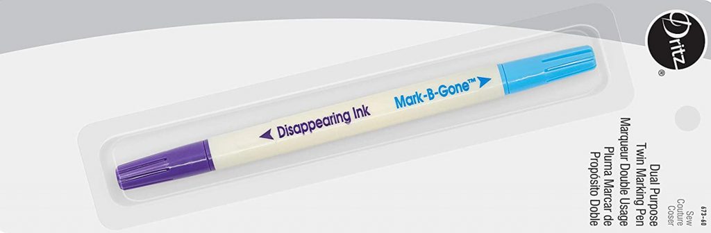 Dritz Dual Purpose Twin Fabric Marking Pen water Soluble Blue Air & Water  Soluble Purple Made in Japan. Dritz 673-60 