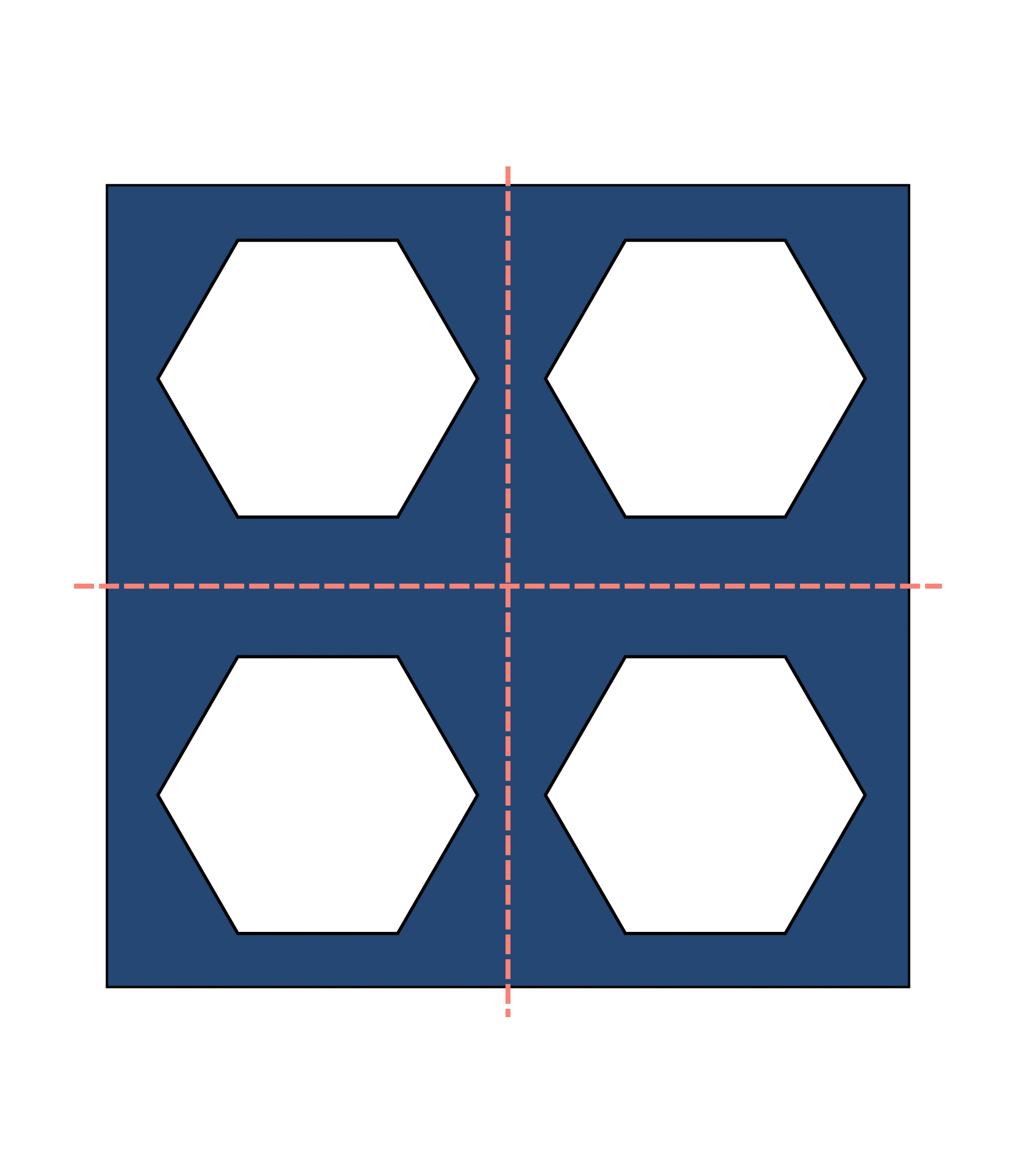 cutting hexagons from a 5" charm square